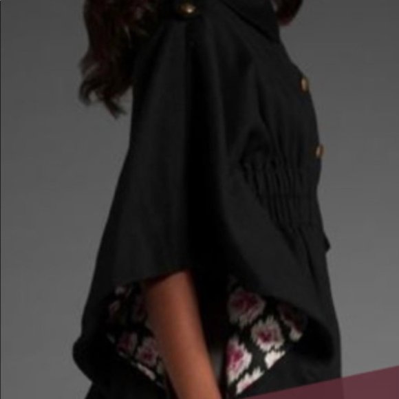 New vintage Juicy Couture wool military cape capelet poncho shawl jacket coat - Picture 5 of 14